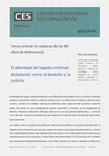 El abordaje del legado criminal dictatorial: entre el derecho y la justicia Cover Page