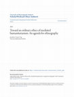 Research paper thumbnail of Toward an ordinary ethics of mediated humanitarianism: An agenda for ethnography