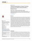 Research paper thumbnail of Tweeting Supertyphoon Haiyan: Evolving Functions of Twitter during and after a Disaster Event