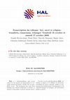 Transcription du colloque 'Art, sacré et religion : transferts, connexions, échanges' Vendredi 16 octobre et samedi 17 octobre 2009 Cover Page