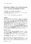 Research paper thumbnail of Production of ethanol by aZymomonas sp strain, free and immobilized in pectin