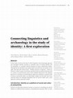 Connecting linguistics and archaeology in the study of identity: A first exploration Cover Page