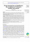 Research paper thumbnail of From martial law to Sunflower: the evolution of Taiwan's student movement