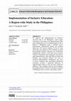 Implementation of Inclusive Education: A Region-wide Study in the Philippines Cover Page