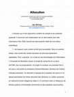 Research paper thumbnail of Allocution prononcée à l’occasion de l’octroi d’un doctorat honorifiquepar Aix-Marseille Université, le 13 novembre 2018