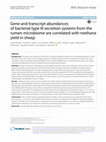 Research paper thumbnail of Gene and transcript abundances of bacterial type III secretion systems from the rumen microbiome are correlated with methane yield in sheep