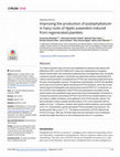 Improving the production of podophyllotoxin in hairy roots of Hyptis suaveolens induced from regenerated plantlets Cover Page