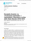 Donatello Aramini, La «rivoluzione nazionale». I nazionalisti, il fascismo e la fine dello Stato liberale (1919-1927), Roma, Sapienza Università Editrice, 2023, 360 p., 26 € Cover Page