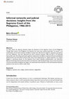 Informal networks and judicial decisions: Insights from the Supreme Court of the Philippines, 1986–2015 Cover Page