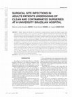 Surgical site infections in adults patients undergoing of clean and contaminated surgeries at a university Brazilian hospital Cover Page