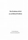 The Problem of Evil as an Ethical Problem Cover Page