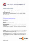 Research paper thumbnail of Language diversity and Community cohesion