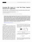 Cascaded control scheme of grid tied PV inverter Cover Page