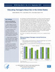 Research paper thumbnail of Educating Teenagers About Sex in the United States