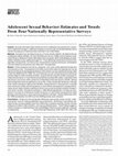 Research paper thumbnail of Adolescent Sexual Behavior: Estimates and Trends from Four Nationally Representative Surveys