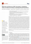 Research paper thumbnail of Motivators and Barriers to HPV Vaccination: A Qualitative Study of Underserved Women Attending Planned Parenthood