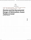 Research paper thumbnail of Zionism and the Sacramental Danger of Nationalism - Susan Taubes on Israel