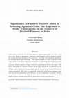 Significance of Farmers' Distress Index in Reducing Agrarian Crisis: An Approach to Study Vulnerability in the Context of Dryland Farmers in India Cover Page