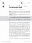 Research paper thumbnail of The ambition of the European Respiratory Journal continues: chapter 5