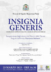 Research paper thumbnail of INSIGNIA GENERIS 
OPPIDENSIS-PALMARUM EPISCOPORUM