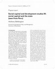 Social capital and development studies III Cover Page