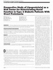 Research paper thumbnail of Prospective Study of Lipoprotein(a) as a Risk Factor for Deteriorating Renal Function in Type 2 Diabetic Patients With Overt Proteinuria