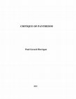 Research paper thumbnail of CRITIQUE OF PANTHEISM