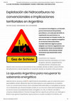 Explotación de hidrocarburos no convencionales e implicaciones territoriales en Argentina Cover Page