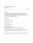 Research paper thumbnail of Field step size and temperature effects on the character of the magnetostructural transformation in aGd5Ge4single crystal