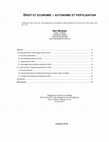 Research paper thumbnail of Droit et économie : autonomie et fertilisation