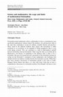 Research paper thumbnail of Science and mathematics: the scope and limits of mathematical fictionalism