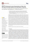 Effects of Ultrasound versus Pasteurization on Whey–Oat Beverage Processing: Quality and Antioxidative Properties Cover Page