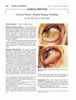 Research paper thumbnail of Clinical Pearls Painful Tongue Swelling