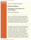 Research paper thumbnail of Practice Reports: Automatic Transcription of Tactile Maps