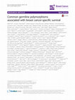 Research paper thumbnail of Common germline polymorphisms associated with breast cancer specific survival