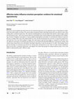 Research paper thumbnail of Affective states influence emotion perception: evidence for emotional egocentricity