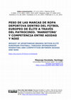 Research paper thumbnail of Peso de las marcas de ropa deportiva dentro del fútbol europeo de élite a través del patrocinio. ´Marketing´y competencia