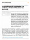 Research paper thumbnail of Urbanisation generates multiple trait syndromes for terrestrial animal taxa worldwide