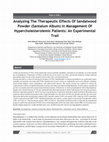 Analyzing The Therapeutic Effects Of Sandalwood Powder (Santalum Album) In Management Of Hypercholesterolemic Patients: An Experimental Trail Cover Page