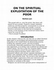 Research paper thumbnail of On the Spiritual Exploitation of the Poor