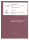 Eckart Otto, Rezension von Okko Behrends (Hg.), Der biblische Gesetzesbegriff. Auf den Spuren seiner Säkularisierung. Abhandlungen der Akademie der Wissenschaften zu Göttingen (ZAR 13) Cover Page