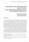 Latin America and China's Belt and Road Initiative-Challenges and proposols from a Latin America Perspective Cover Page