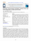 Research paper thumbnail of Preparation, Characterization and Mimetic Activities of Fe2O3 and Fe3O4 Nanoparticles as Catalase and Peroxidase