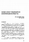 Research paper thumbnail of Acceso léxico y enunciados de interpretación retroactiva