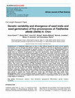 Genetic variability and divergence of seed traits and seed germination of five provenances of Faidherbia albida (Delile) A. Chev Cover Page