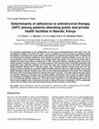 Research paper thumbnail of Determinants of adherence to antiretroviral therapy (ART) among patients attending public and private health facilities in Nairobi, Kenya