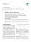 Research paper thumbnail of Averaged Control for Fractional ODEs and Fractional Diffusion Equations