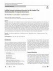 Research paper thumbnail of In What Contexts Institutional Investors Can Be Catalyst? The Moderating Role of Corporate Governance