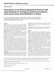 Research paper thumbnail of Association of the Ottawa Aggressive Protocol with rapid discharge of emergency department patients with recent-onset atrial fibrillation or flutter