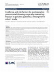 Research paper thumbnail of Incidence and risk factors for postoperative pulmonary complications in elective intracranial surgery